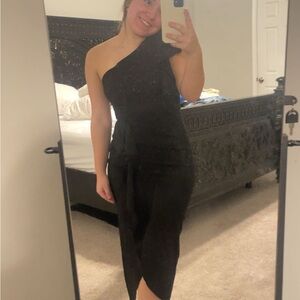 Elegant Black One-Shoulder Dress